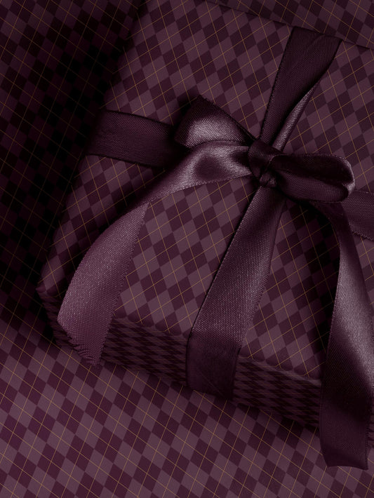 Argyle Purple Wrapping Paper Birthday Purple Plaid Gift Wrap Mom Anniversary Gift for Her Vintage Wrapping Paper Craft Decoupage Paper