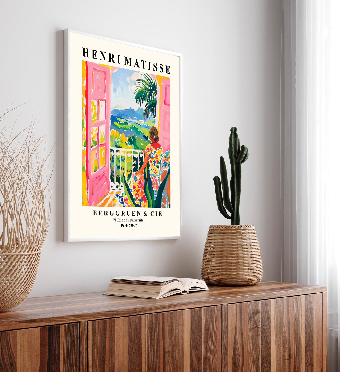 Henri Matisse Inspired Print: Pink Balcony, Summer Vibes Wall Art