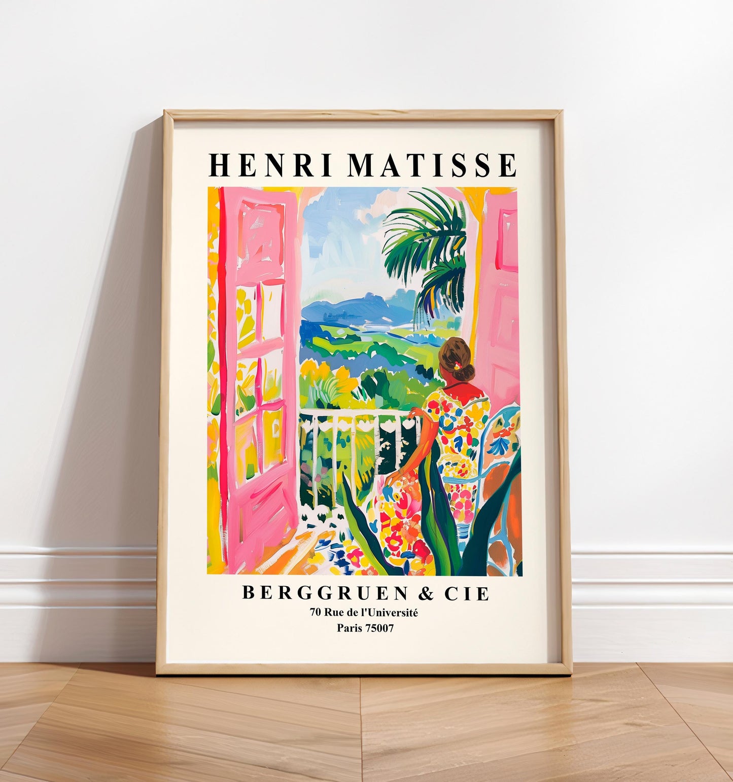 Henri Matisse Inspired Print: Pink Balcony, Summer Vibes Wall Art