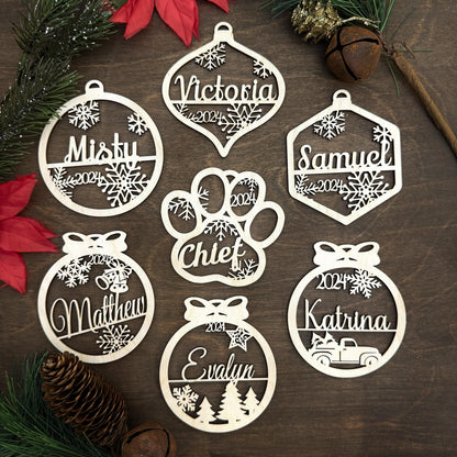 Custom Pet Christmas Ornament | Personalized Dog Bone Ornament | Pet Paw and Dog Bone shape New for 2025 | Ornaments for your Furry Friend