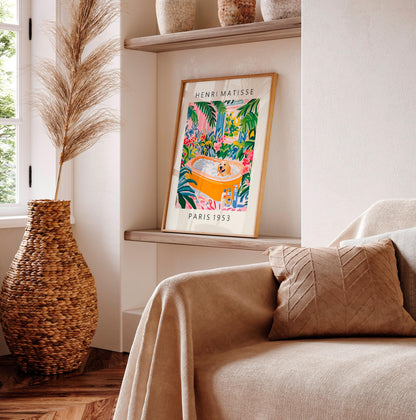 Labrador Bathroom Art Print: Matisse Style Dog Poster