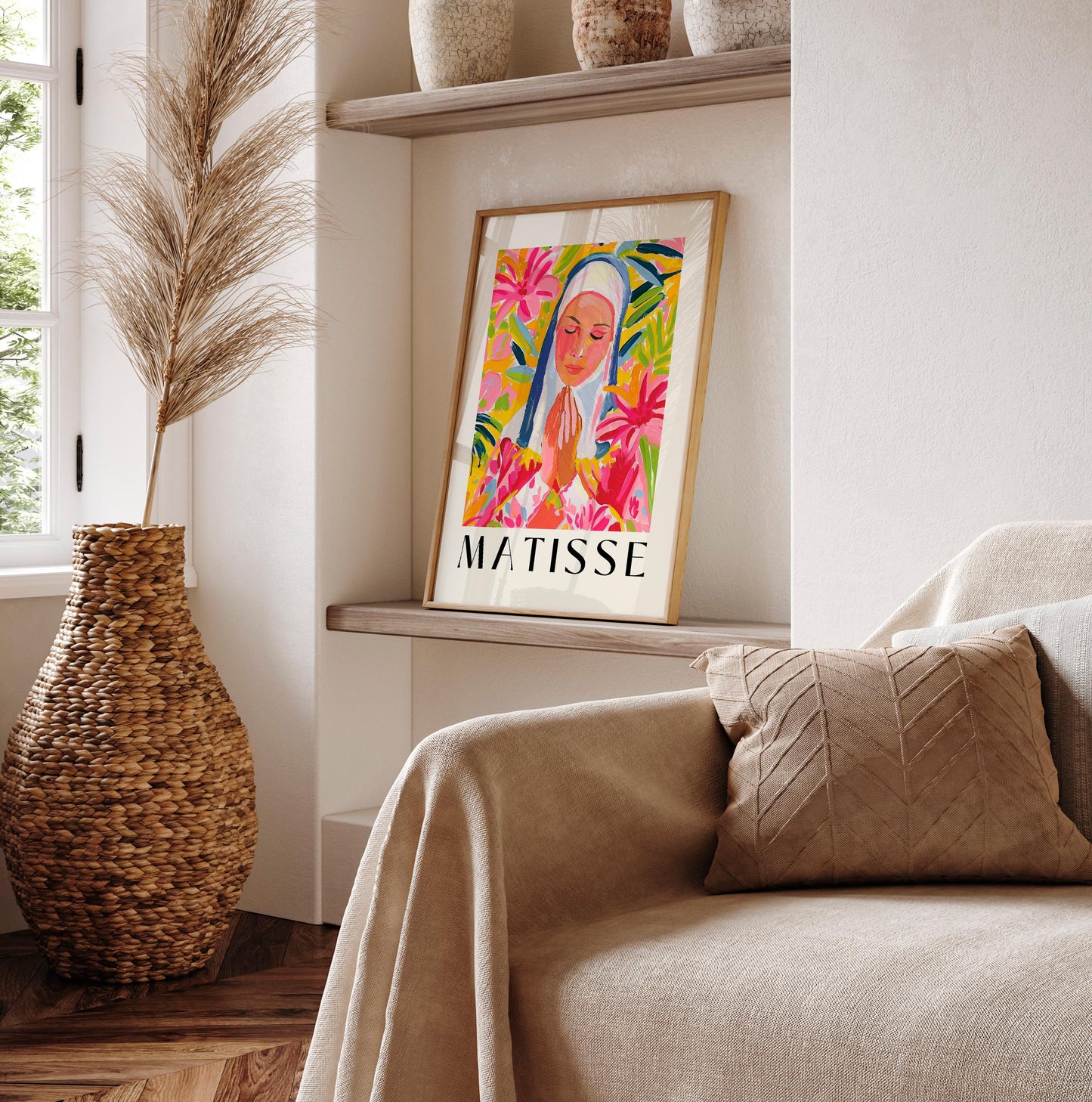 Matisse Inspired Nun Print: Mid-Century Modern Christian Art