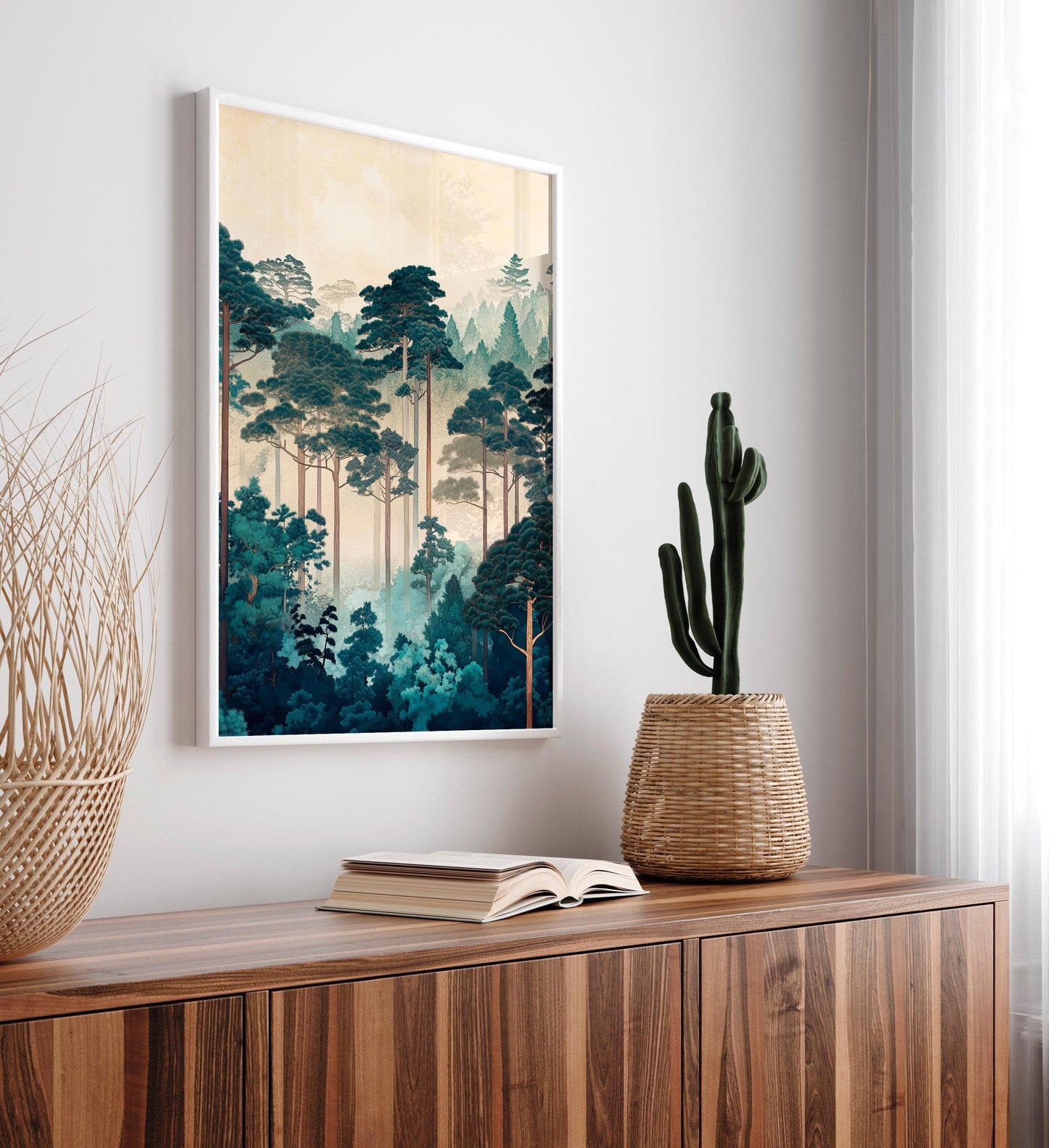 Japanese Forest Print: Ukiyo-e Style Landscape Art