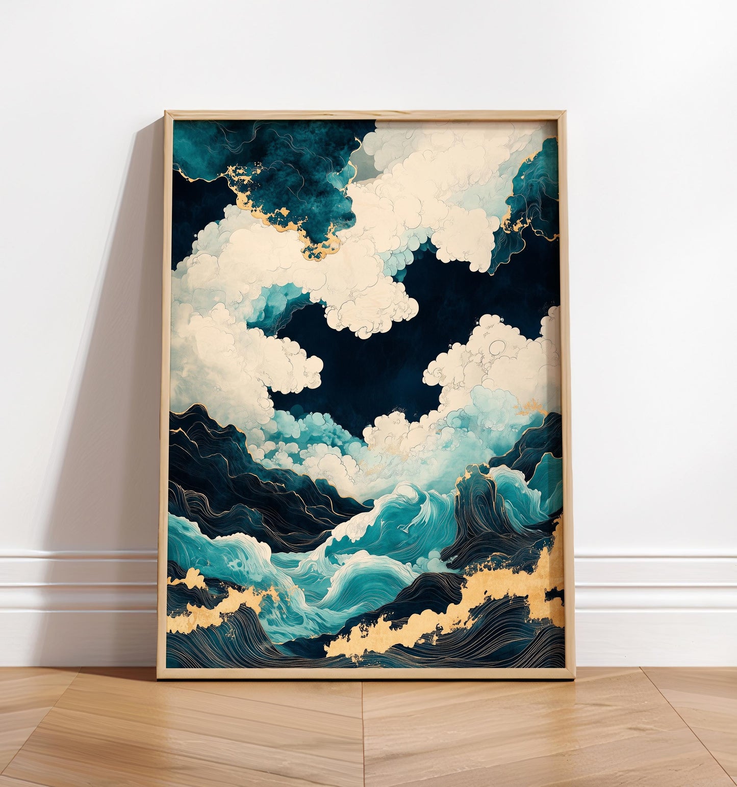 Japanese Waves Art Print: Ukiyo-e Style Ocean Landscape