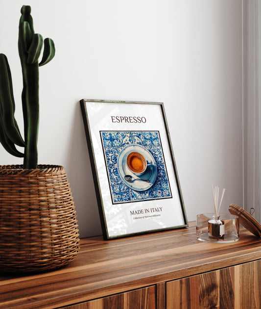 Coffee poster, Espresso art print, Aesthetic beachy decor, Dopamine decor, Aesthetic poster, Maximalist wall art