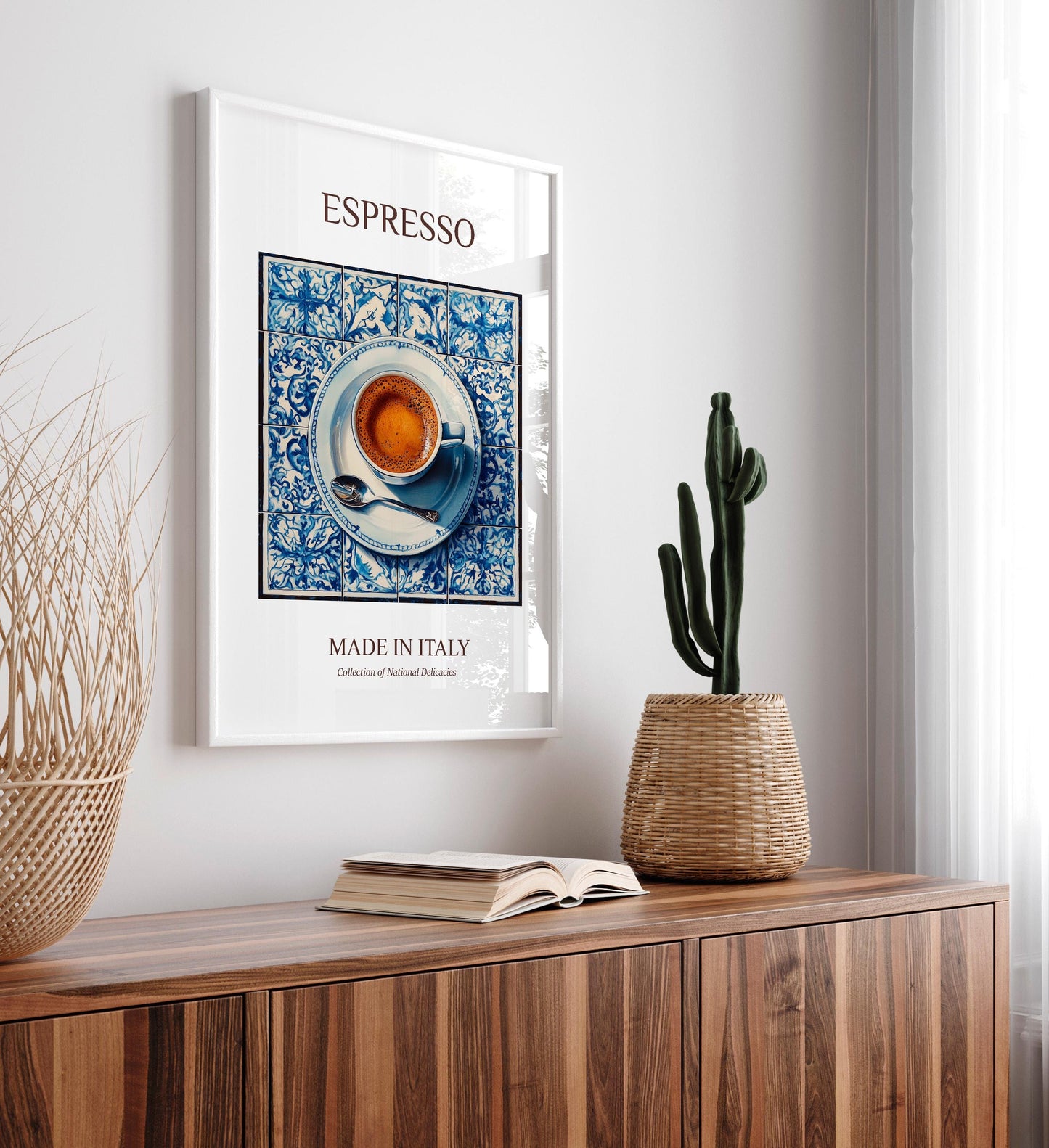 Coffee poster, Espresso art print, Aesthetic beachy decor, Dopamine decor, Aesthetic poster, Maximalist wall art