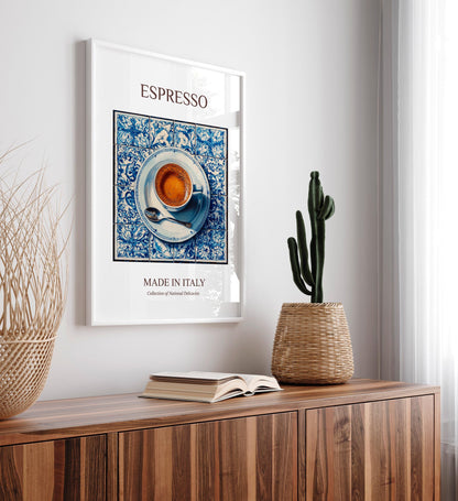 Coffee poster, Espresso art print, Aesthetic beachy decor, Dopamine decor, Aesthetic poster, Maximalist wall art