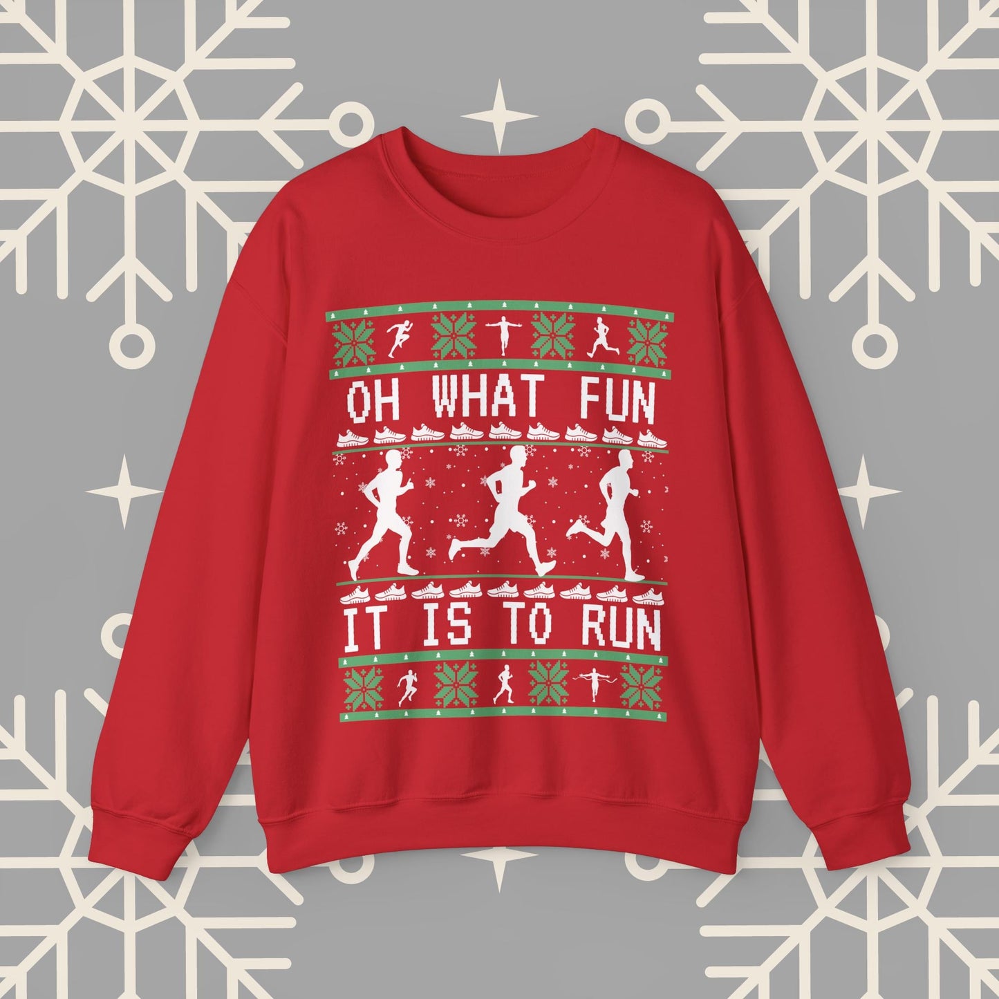 Men's Christmas Running Sweatshirt, Runner Ugly Christmas , Funny Running Shirt for Men, Holiday Run Crewneck, Gift for Runner