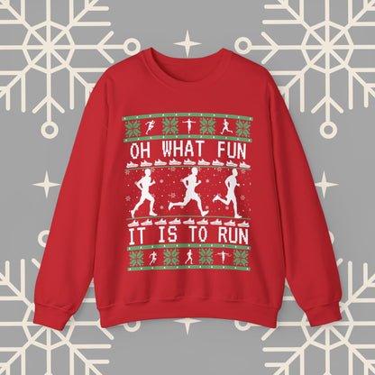Men's Christmas Running Sweatshirt, Runner Ugly Christmas , Funny Running Shirt for Men, Holiday Run Crewneck, Gift for Runner