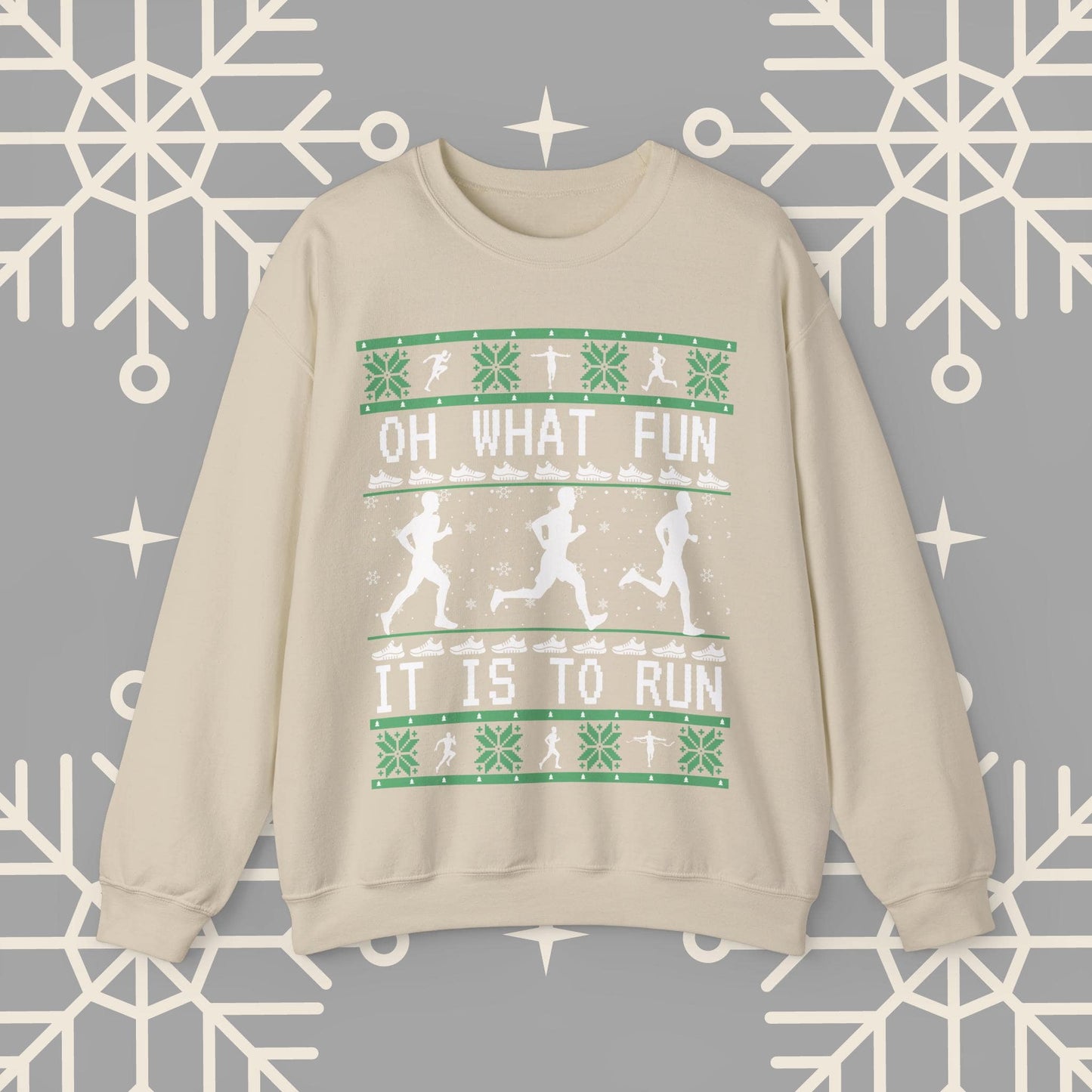 Men's Christmas Running Sweatshirt, Runner Ugly Christmas , Funny Running Shirt for Men, Holiday Run Crewneck, Gift for Runner