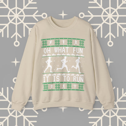 Men's Christmas Running Sweatshirt, Runner Ugly Christmas , Funny Running Shirt for Men, Holiday Run Crewneck, Gift for Runner