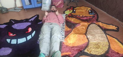 Charmander rug, Charizard rug, Blastoise rug, Snorlax rug, Balbasaur rug, Gengar rug, Pikachu rug, Squirtle rug, custom rug, cartridge rug