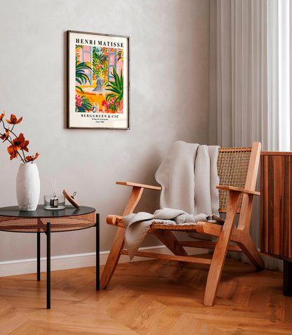 Poodle in Bathtub Art Print: Funny Dog Bathroom Decor, Henri Matisse Style