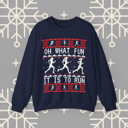 Women's Christmas Running Sweatshirt, Runner Ugly Christmas , Funny Running Shirt for Women, Holiday Run Crewneck, Gift for Runner