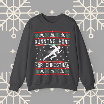 Running Ugly Christmas , Holiday Run Sweatshirt, Running Home for Christmas, Funny Track and Field Shirt, Gift for Runner