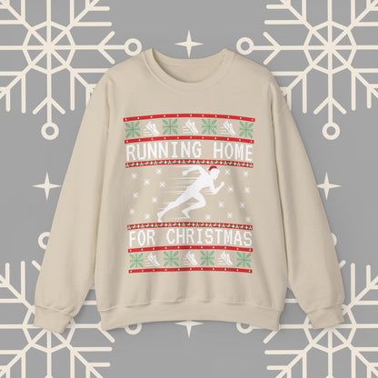 Running Ugly Christmas , Holiday Run Sweatshirt, Running Home for Christmas, Funny Track and Field Shirt, Gift for Runner