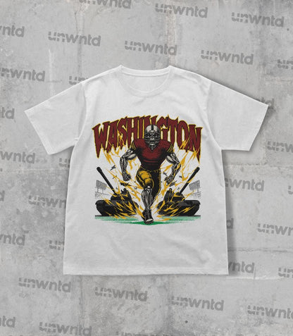 Washington Football Shirt - Graphic Tees - Skeleton Shirt - Merch Tee - Gift Shirt - Bootleg Shirt - Skeleton Football Shirt - Commanders