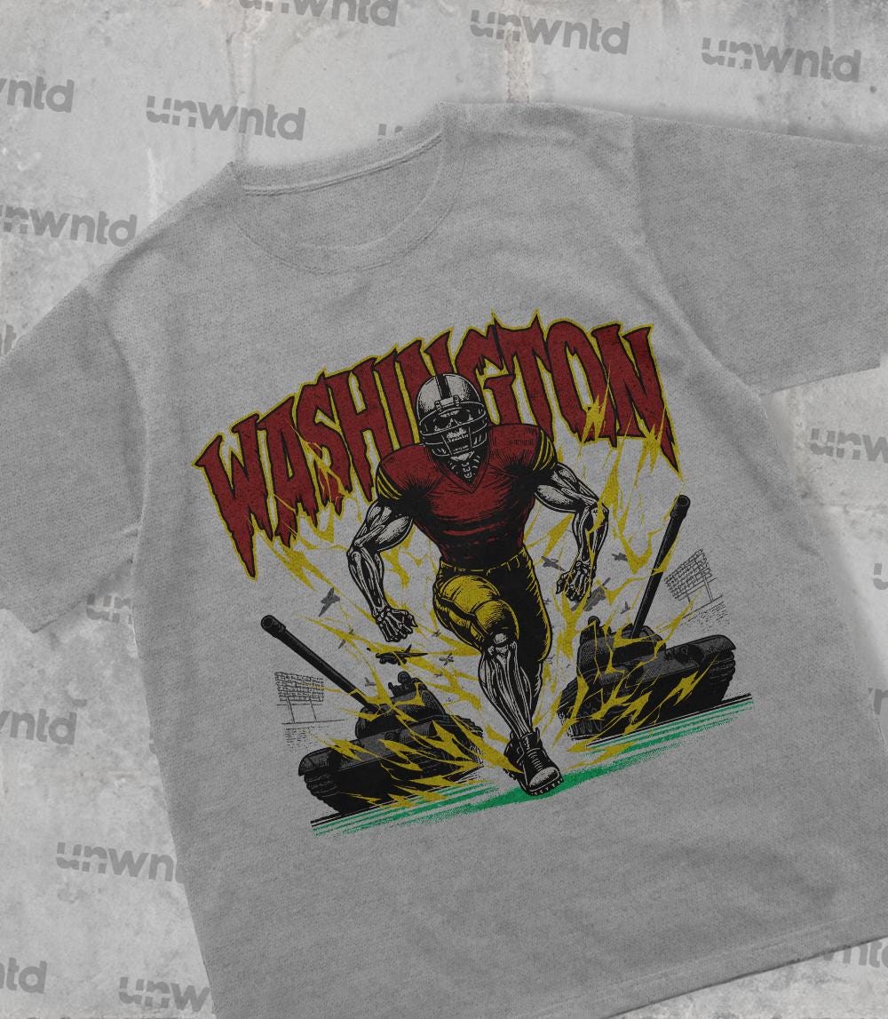 Washington Football Shirt - Graphic Tees - Skeleton Shirt - Merch Tee - Gift Shirt - Bootleg Shirt - Skeleton Football Shirt - Commanders