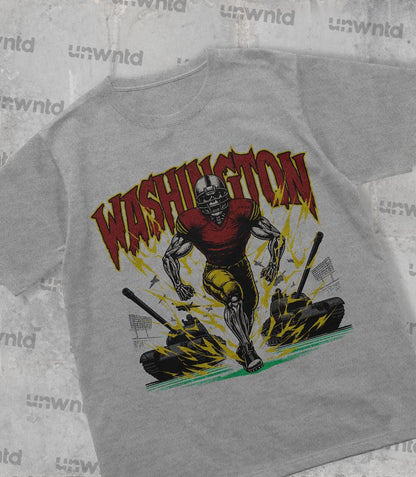Washington Football Shirt - Graphic Tees - Skeleton Shirt - Merch Tee - Gift Shirt - Bootleg Shirt - Skeleton Football Shirt - Commanders