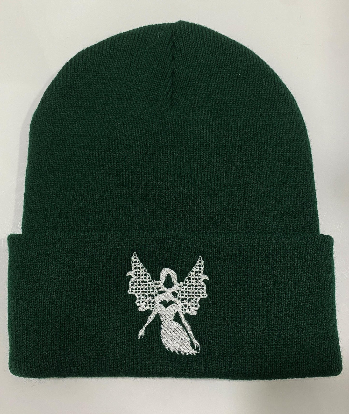 DARK FAIRY Beanie, Embroidered Winter hat, Nature Themed Cool Trendy Street Wear Design Comfy Cold Weather Wear, Great Gift Present for Teen