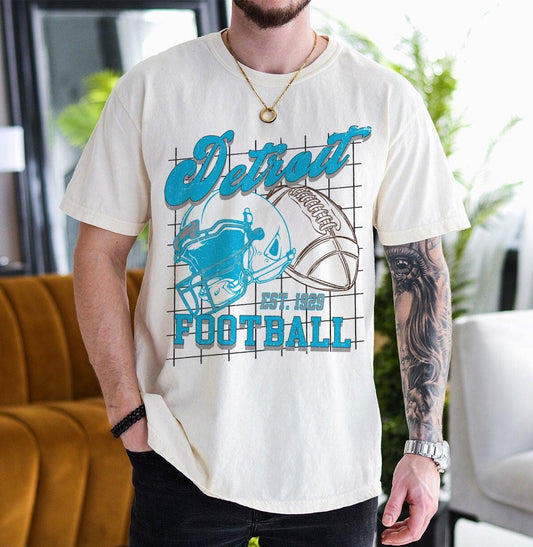 Detroit Football Shirt For Him, Vintage Detroit Sweatshirt, Detroit Football Retro Gift, Detroit Gift For Her, Detroit Football Crewneck