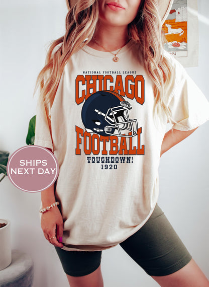 Retro Chicago Football Shirt, Vintage Chicago Football Shirt, Chicago Football Shirt, Trendy Chicago Football Shirt, Game Shirt