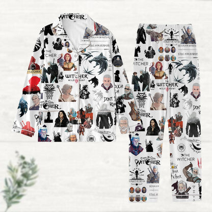The Witcher Pajamas Set, Retro Tv Series Shirt, The Witcher Pajamas For Party, The Butcher Of Blaviken Holiday Pajamas, Christmas Gift