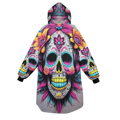 Blanket Hoodie personalized blankets hoodie that is a blanket Sugar Skull Día De Los Muertos Chicano Day of the Dead