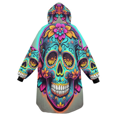 Sugar Skull Blanket Hoodie Día De Los Muertos Chicano Art