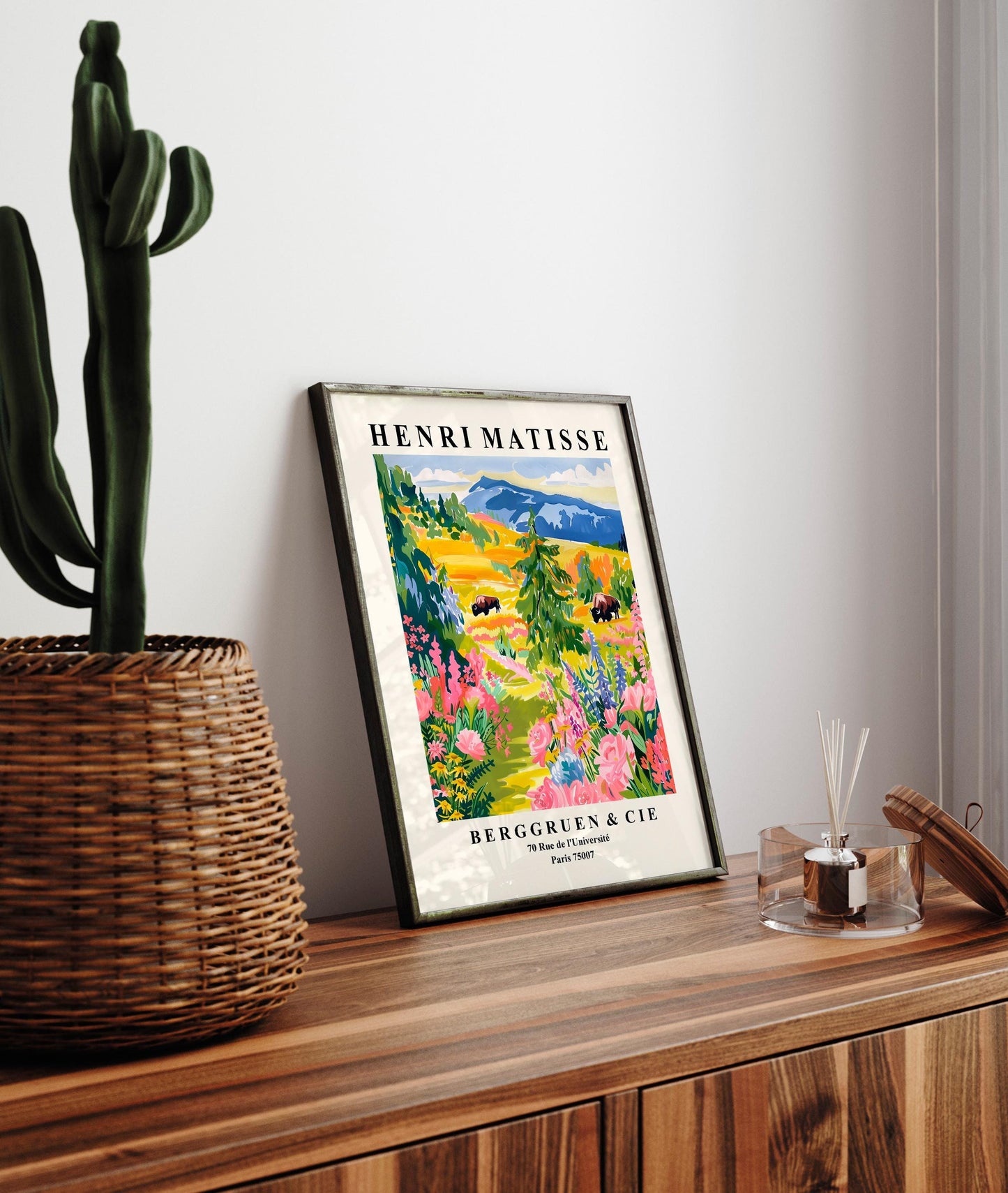 Yellowstone National Park Poster: Matisse Style Bison Art Print