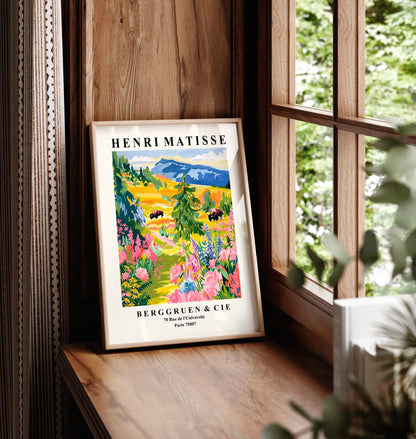 Yellowstone National Park Poster: Matisse Style Bison Art Print