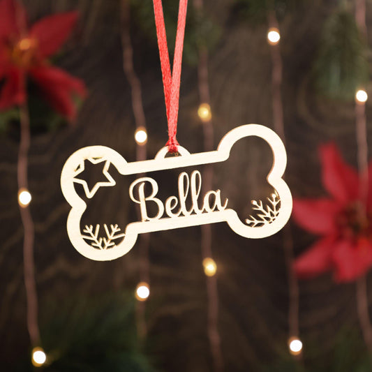 Custom Pet Christmas Ornament | Personalized Dog Bone Ornament | Pet Paw and Dog Bone shape New for 2025 | Ornaments for your Furry Friend