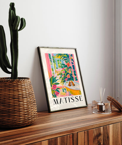 Matisse Style Cavalier King Charles Spaniel Bath Art Print