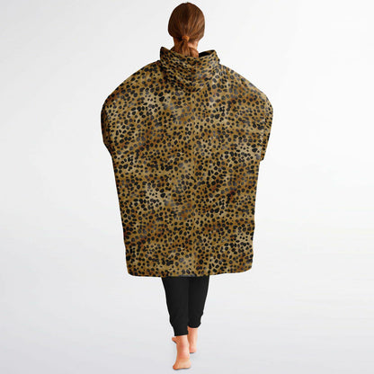 Unisex Cute leopard Print Snug Hoodie,Printed Hooded Blanket with Sleeves, Lounge Wear, All Over Print Hoodie, Birthday Gift,Christmas Gifts