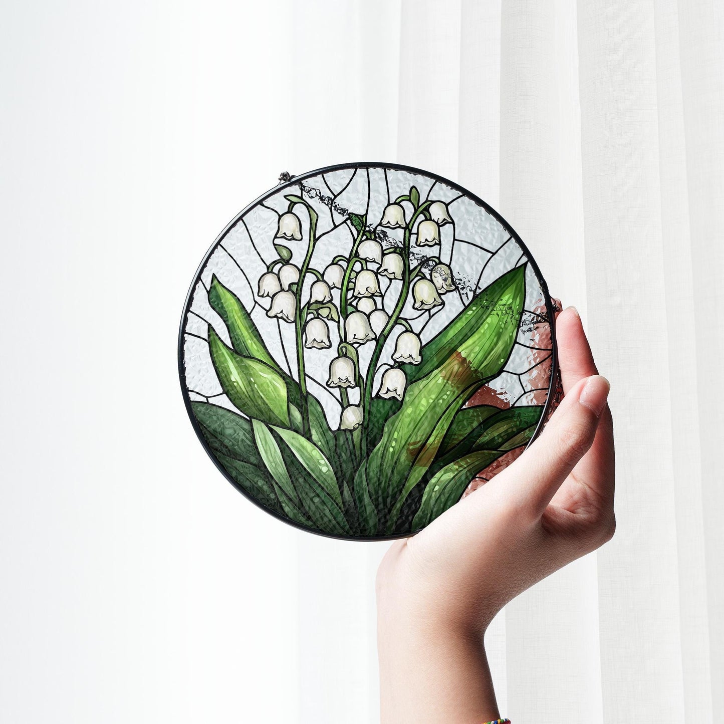 Lily Of Valley Flowers Stained Glass Suncatcher, Lily Of Valley Suncatcher, Flower Suncatcher, Grandma gift, Gift For Him, Gift For Her