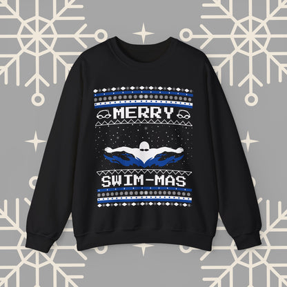 Merry Swim-mas Ugly Christmas , Swimming Christmas Sweatshirt, Funny Christmas Jumper, Gift for Swimmer, Swim Shirt for Men