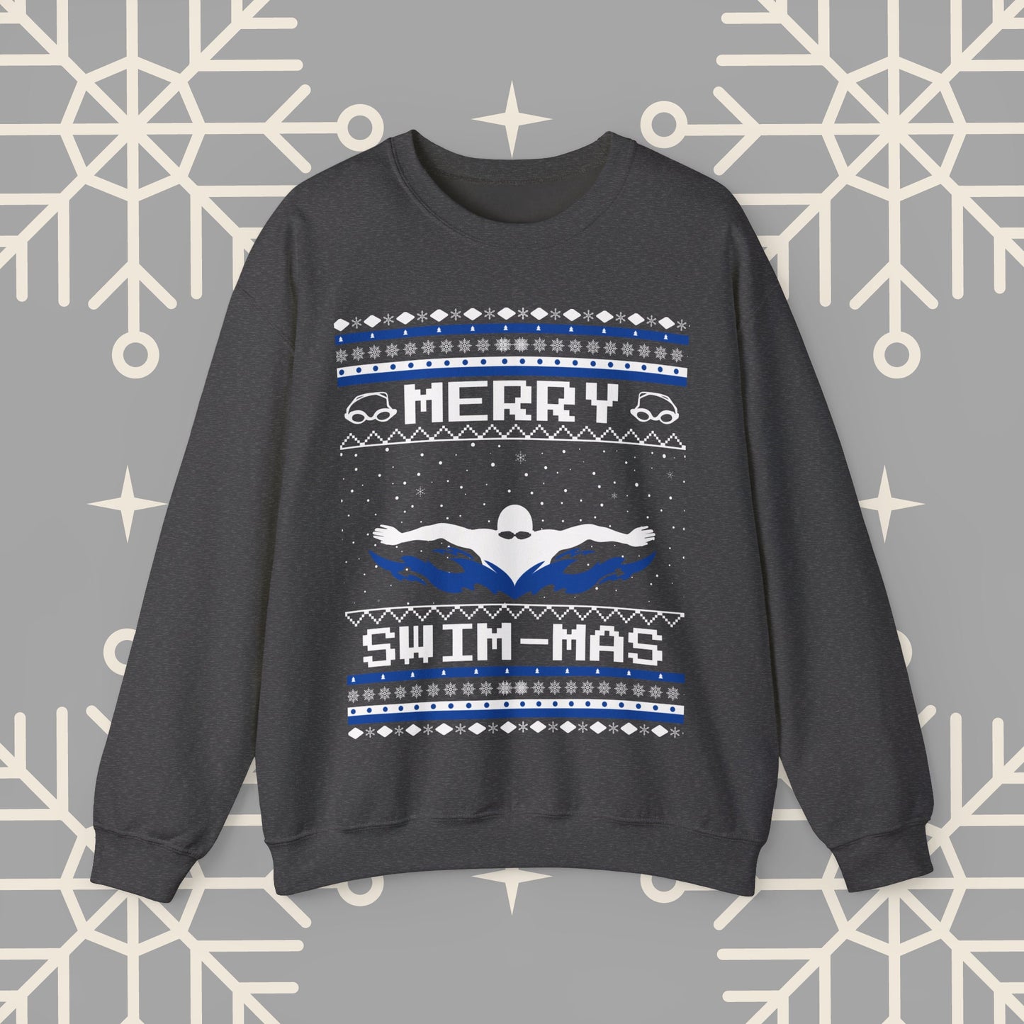 Merry Swim-mas Ugly Christmas , Swimming Christmas Sweatshirt, Funny Christmas Jumper, Gift for Swimmer, Swim Shirt for Men