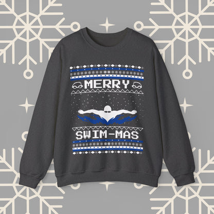 Merry Swim-mas Ugly Christmas , Swimming Christmas Sweatshirt, Funny Christmas Jumper, Gift for Swimmer, Swim Shirt for Men