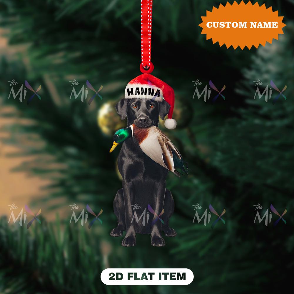 Personalized Labrador Duck Hunting Ornament, Labrador Dog Hunting Christmas Decor,  Xmas Gift For Hunter, Christmas Gift