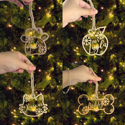 Personalized Wood Christmas Ornament: Laser Cut Xmas Decor