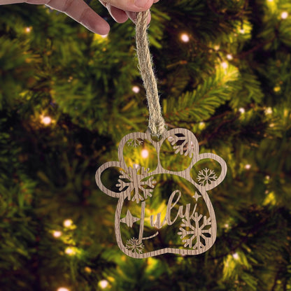 Personalized Wood Christmas Ornament: Laser Cut Xmas Decor