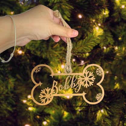 Personalized Wood Christmas Ornament: Laser Cut Xmas Decor