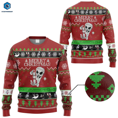 Nightmare Before Christmas Jack Skellington Ugly Christmas Sweater, Jack Skellington Christmas Sweater, Merry Christmas, Christmas Holiday