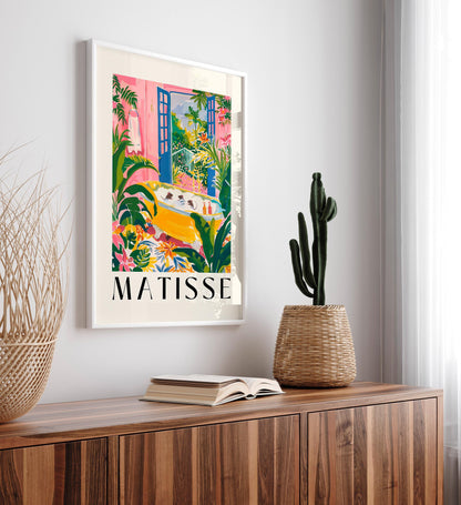 Rats in Bathtub Art Print: Matisse Style Tropical Bathroom Decor