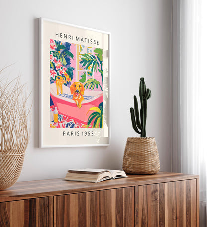 Matisse Dachshund Art Print: Funny Bathroom Decor