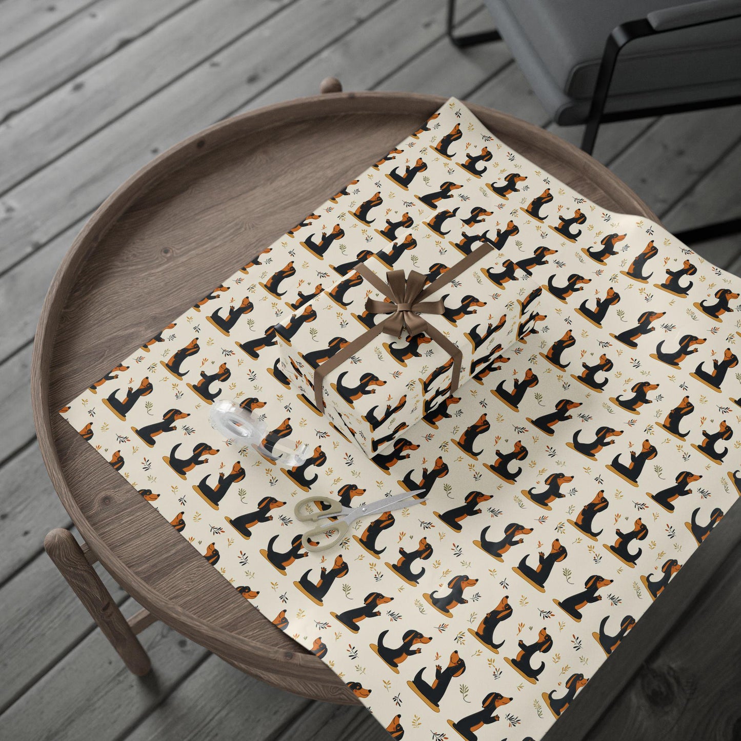 Christmas Dachshund Yoga Wrapping Paper: Funny Dog Mom Gift