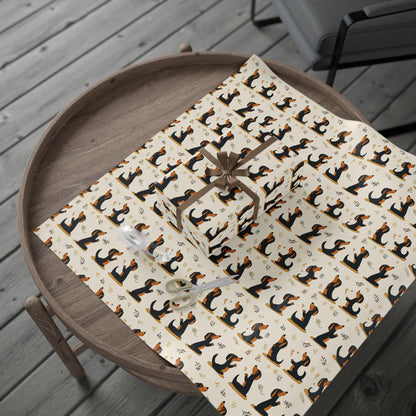 Christmas Dachshund Yoga Wrapping Paper: Funny Dog Mom Gift