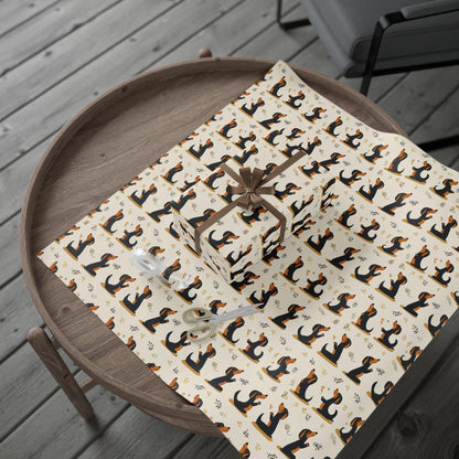 Christmas Dachshund Yoga Wrapping Paper: Funny Dog Mom Gift