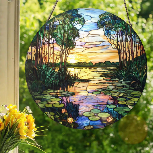 Florida Everglades: Stained Glass Style Window Hanging