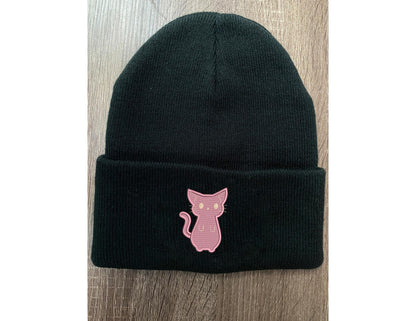 Embroidered CAT Beanie, Personalized Cute Kitten Winter hat, Kid-Friendly Comfy Cold Weather Wear, Cute Cat Hat Gift Present for Cat Lovers